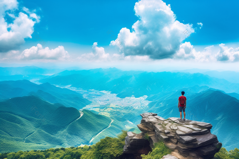 一个旅游登山远望的男人背景,高清,摄影图,摄影图片,图片大全,摄影图免费下载